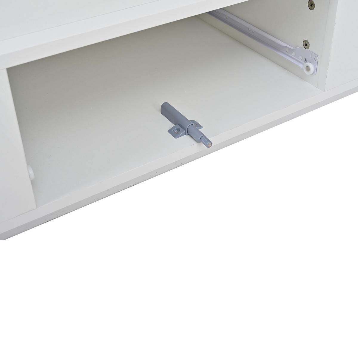COUCHTISCH, höhenverstellbare Tischplatte, Hochglanz Weiß mit Stauraum & LED, 96/45/40 cm,Weiß - Weiß, Holzwerkstoff (45/96/40cm) - Redom