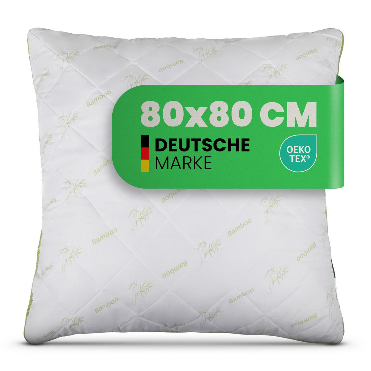 KOPFKISSEN Bamboo mit Bambusveredelung temperaturausgleichend 80x80 cm - Weiß, Textil (80/80cm) - Bestlivings