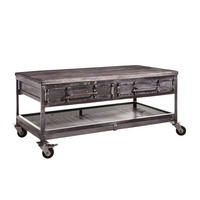 COUCHTISCH Mango 110x60x50 grau lackiert HEAVY INDUSTRY #122 - Grau, Holz (110/60/50cm) - Massivmoebel24