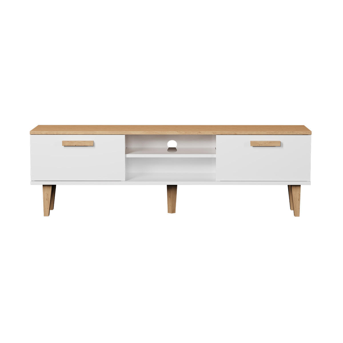 TV STOLÍK Denver Biela - biela, kompozitné drevo (35/47/160cm) - Petits-meubles