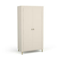 KLEIDERSCHRANK Mossa Kaschmir, Zweitüriger Kippschrank - Beige/Goldfarben, Holzwerkstoff (97/194/60cm) - Bettso