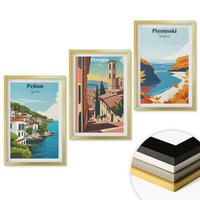 WANDBILDER 3er Set - 40x60 cm Goldrahmen - Malerische Retro-Landschaften - Goldfarben, Kunststoff (40/60cm) - ArtPrintCave