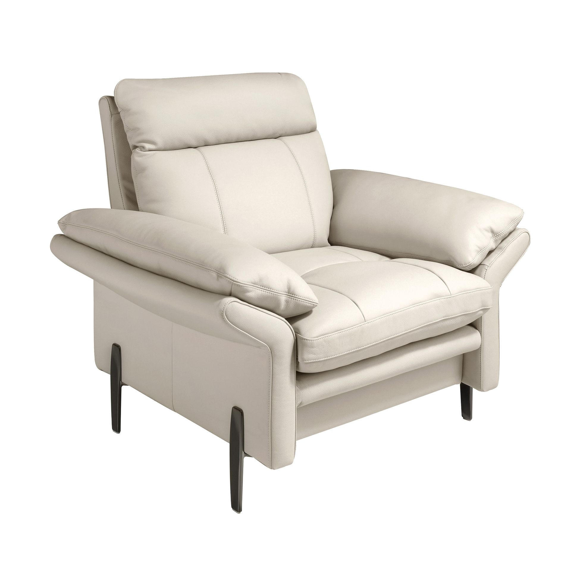 SESSEL Sessel aus taupegrauem Leder 110/96/94 cm - Taupe/Greige, Leder/Metall (110/94/96cm) - ANGEL CERDA
