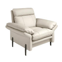 SESSEL Sessel aus taupegrauem Leder 110/96/94 cm - Taupe/Greige, Leder/Metall (110/94/96cm) - ANGEL CERDA
