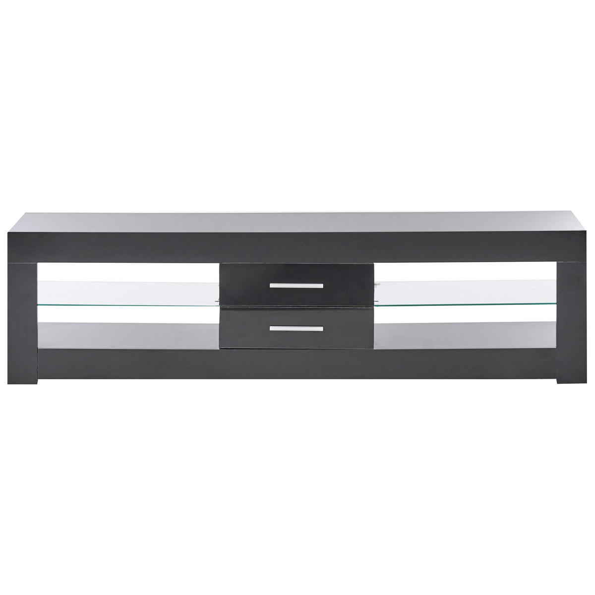 TV-MÖBEL Schwarz Esquimalt - Silberfarben/Schwarz, Holzwerkstoff (150/40/35cm) - Beliani