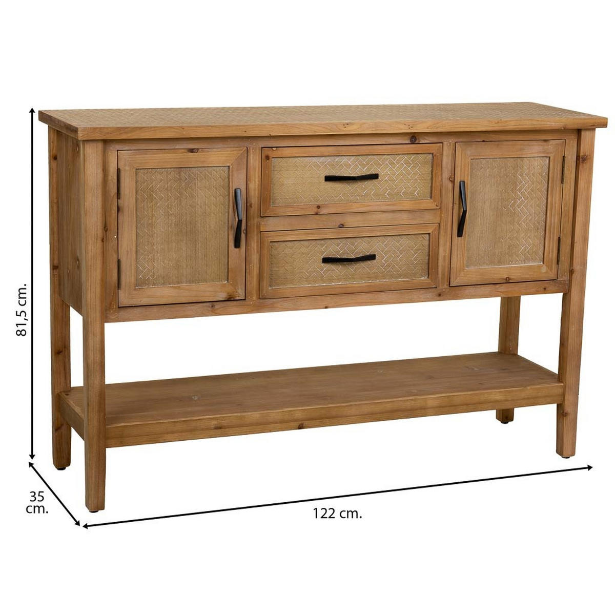 KONSOLENTISCH aus Holz und Metall braun, 122x35x82 cm - Braun, Holz (35/122/81.5cm) - Wanderlust