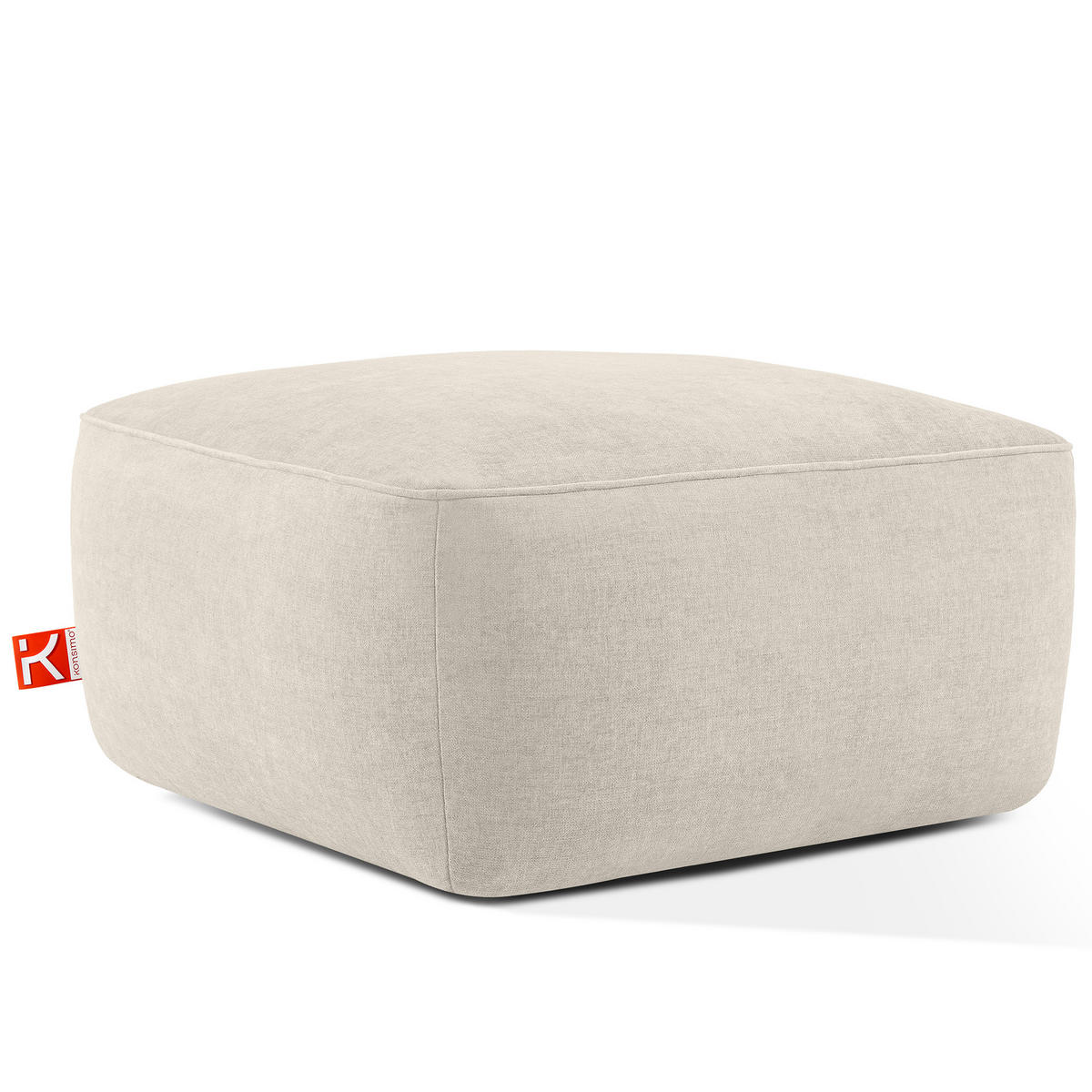 SITZHOCKER FUBBO, Ecru - Ecru, Holz/Holzwerkstoff (80/44/80cm) - KONSIMO®