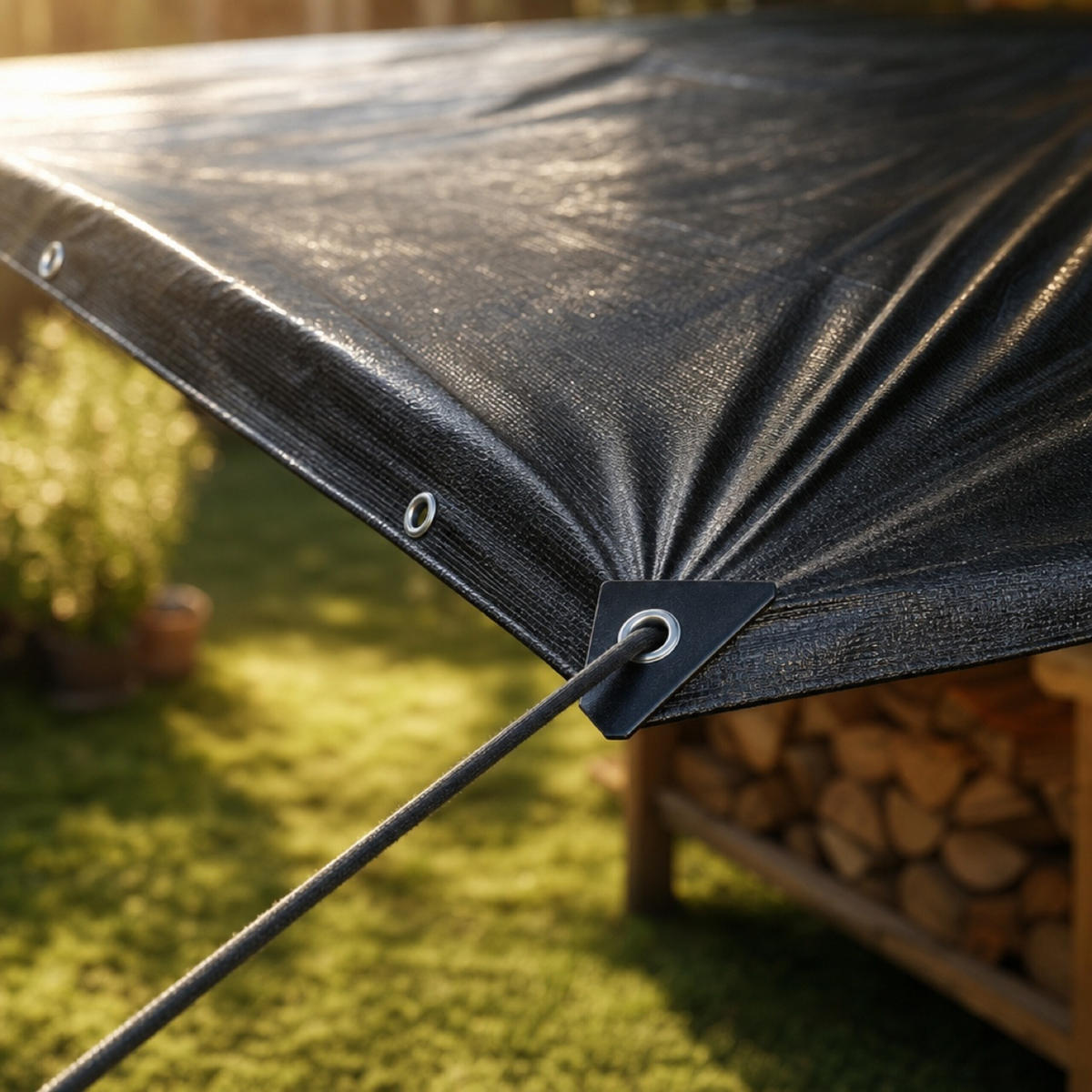 ABDECKPLANE Schwarz wasserdicht 2x3 m - Schwarz, Kunststoff (300/200/0.1cm) - Relaxdays