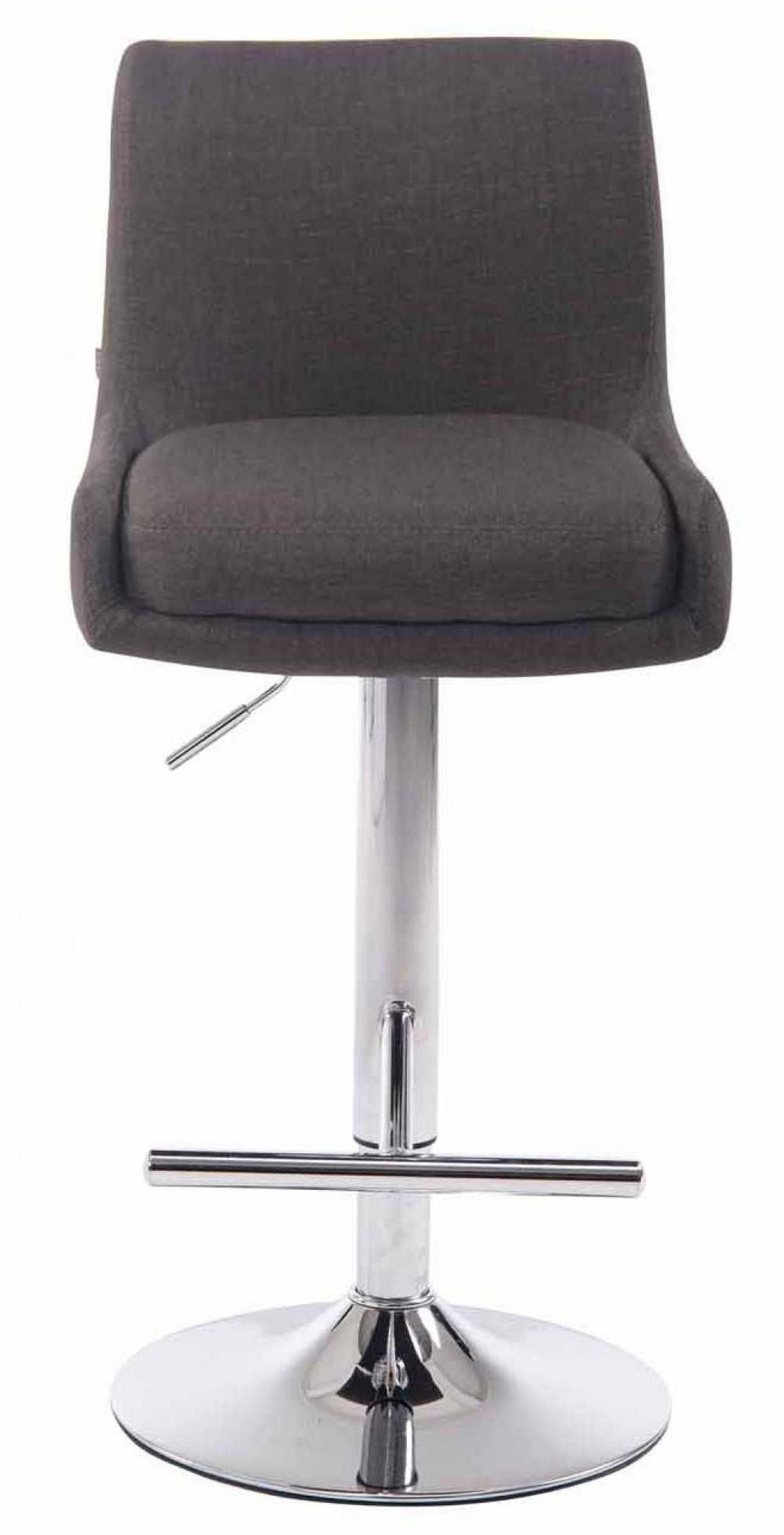 BARHOCKER 2er Set Stoff dunkelgrau - Chromfarben/Dunkelgrau, Textil/Metall (43/90/50cm) - CLP