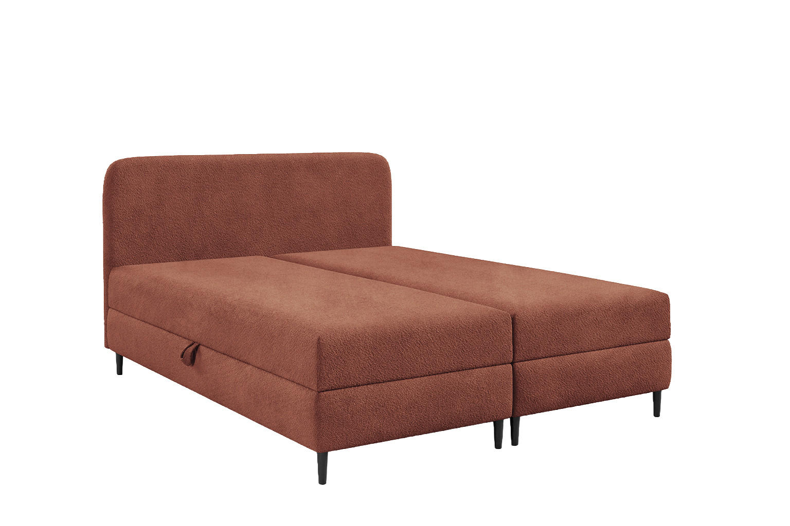KONTINENTÁLNÍ POSTEL se dvěma úložnými prostory, buklé tkanina Lambi, Měděná, 200x200 cm, FUBU - rezavá, dřevo (200/200cm) - Kaiser Möbel