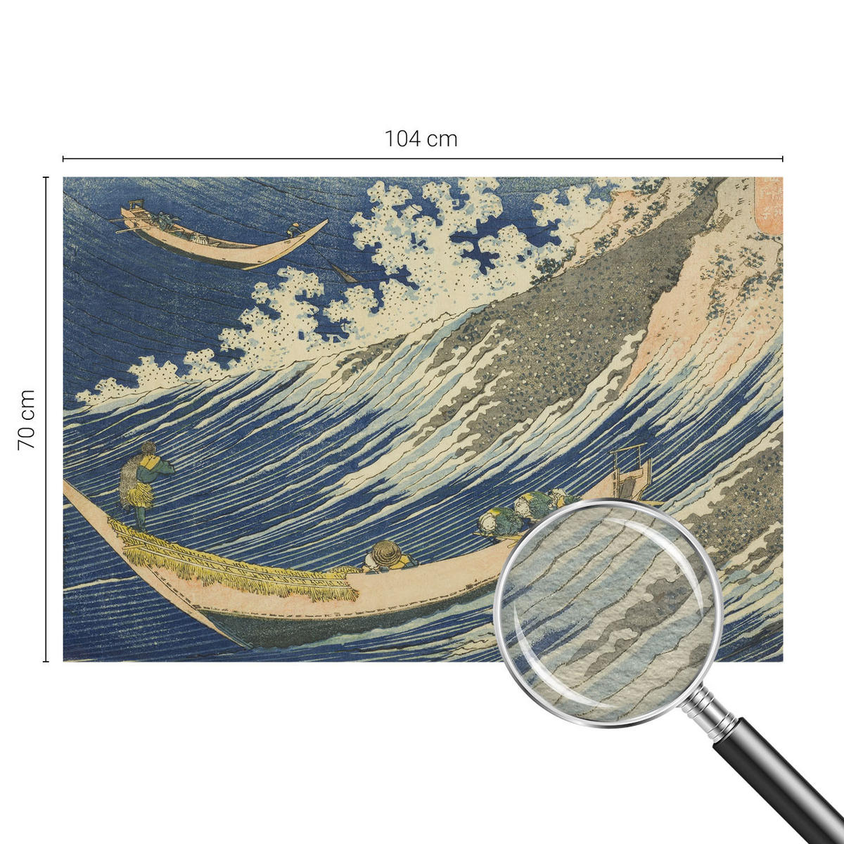 FOTOTAPETE 104x70 cm - Meereswellen - Blau, Textil (104/70cm) - Wallfluent