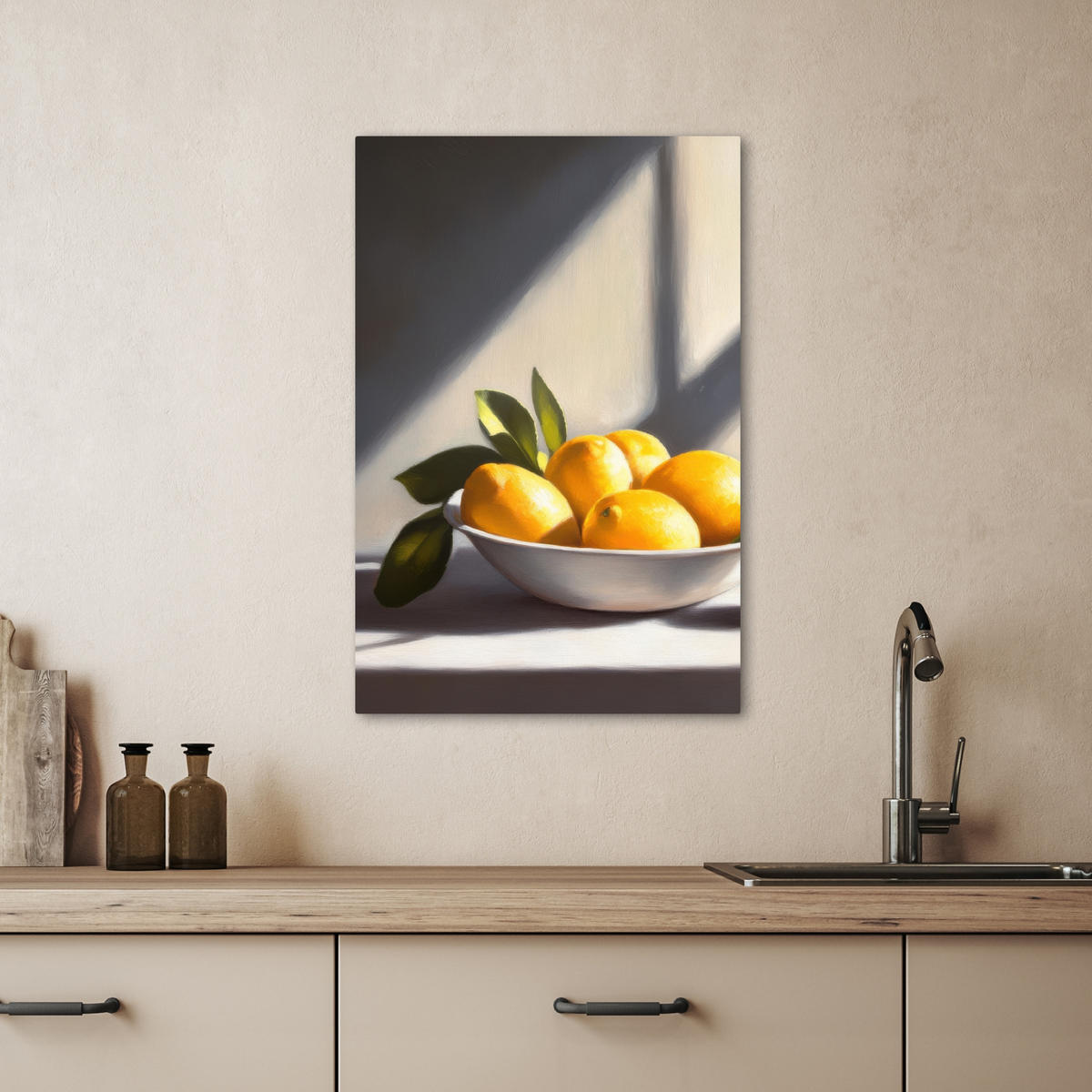 LEINWANDBILD Zitronen - Stilleben - Gelb 40x60 cm - Gelb, Textil (40/60cm) - MuchoWow