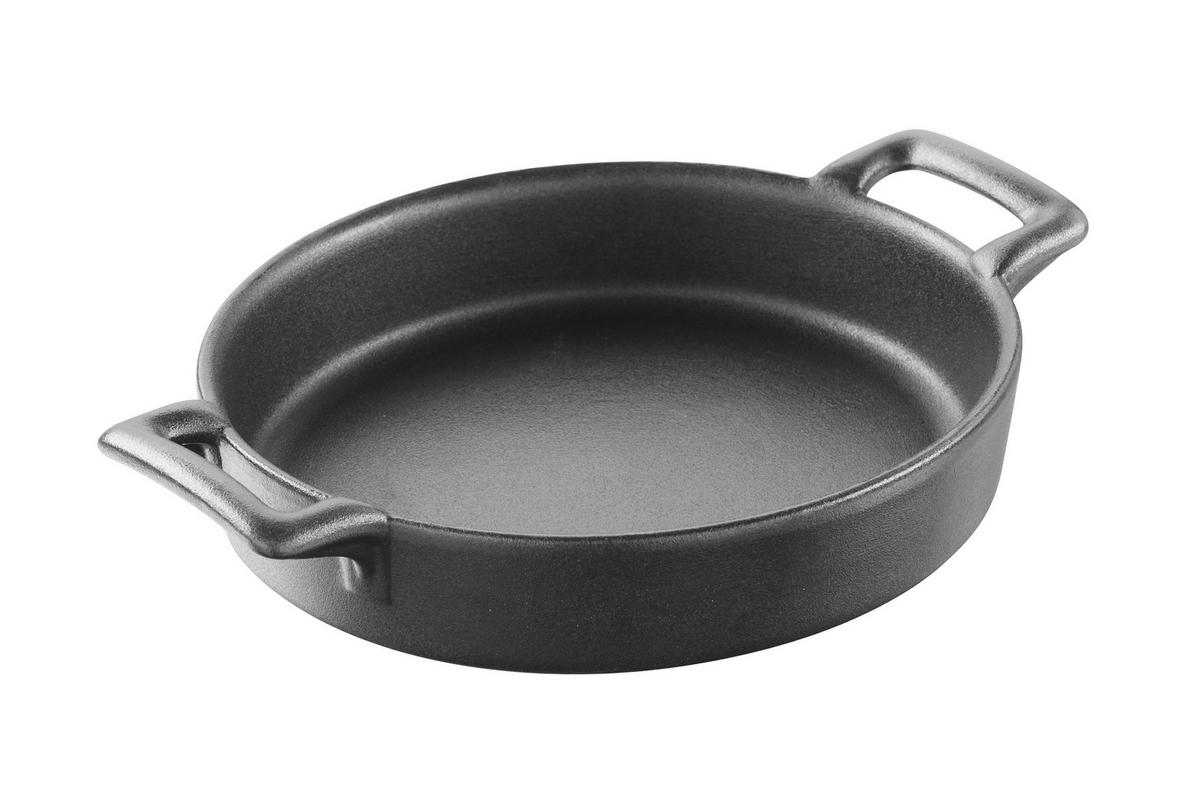 CREME BRULEE 25 cl OVAL Gusseisenoptik - Schwarz, Keramik (14.5/13/3cm) - Revol Porcelaine France