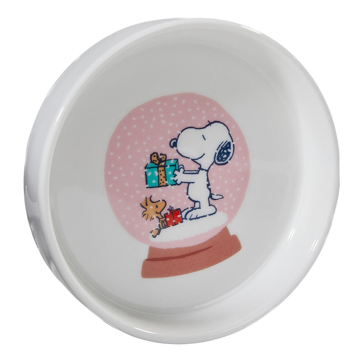 DEKOTELLER Peanuts Snoopy mit Schneekugel - Weiß, Keramik (2cm) - Butlers