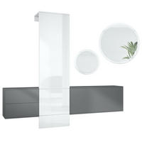 GARDEROBE DualVista Weiß Hochglanz - Weiß Hochglanz, Holzwerkstoff (208/193/35cm) - Vladon