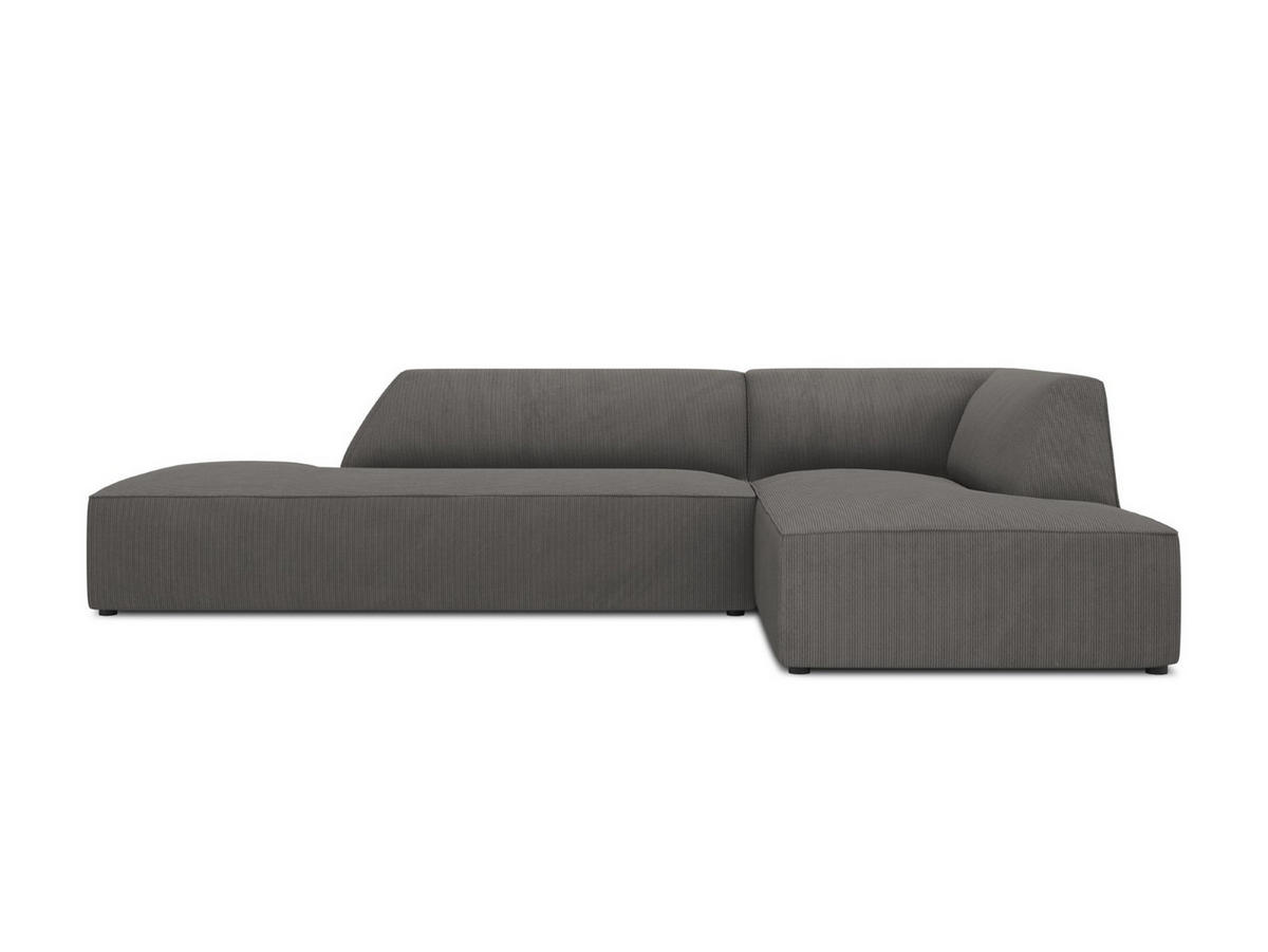 ECKSOFA rechts Ruby aus Cord dunkelgrau 4 Sitzplätze - Dunkelgrau, Textil (180/273cm) - Micadoni