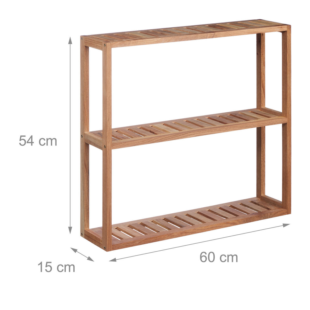 WANDREGAL - Hellbraun, Holz (60/54/15cm) - Relaxdays