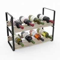 WEINREGAL - Multicolor, Holz/Metall (39.5/29/17.5cm) - Relaxdays