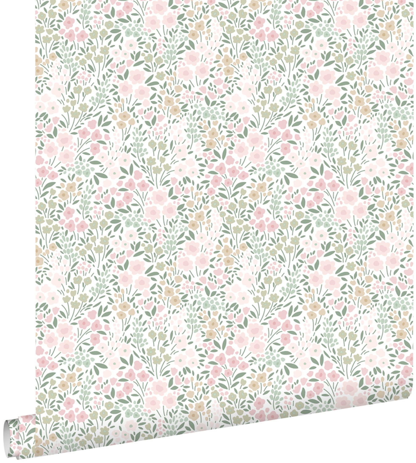 TAPETE Blumen 53 cm x 10.05 m - Grün, Papier (53/0.1cm) - ESTAhome