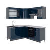 ECKKÜCHE Fame-Line Dunkelblau Hochglanz/Anthrazit 160 x 190 cm AP Marmor - Anthrazit/Dunkelblau, Holzwerkstoff (190/81.6/60cm) - Vicco