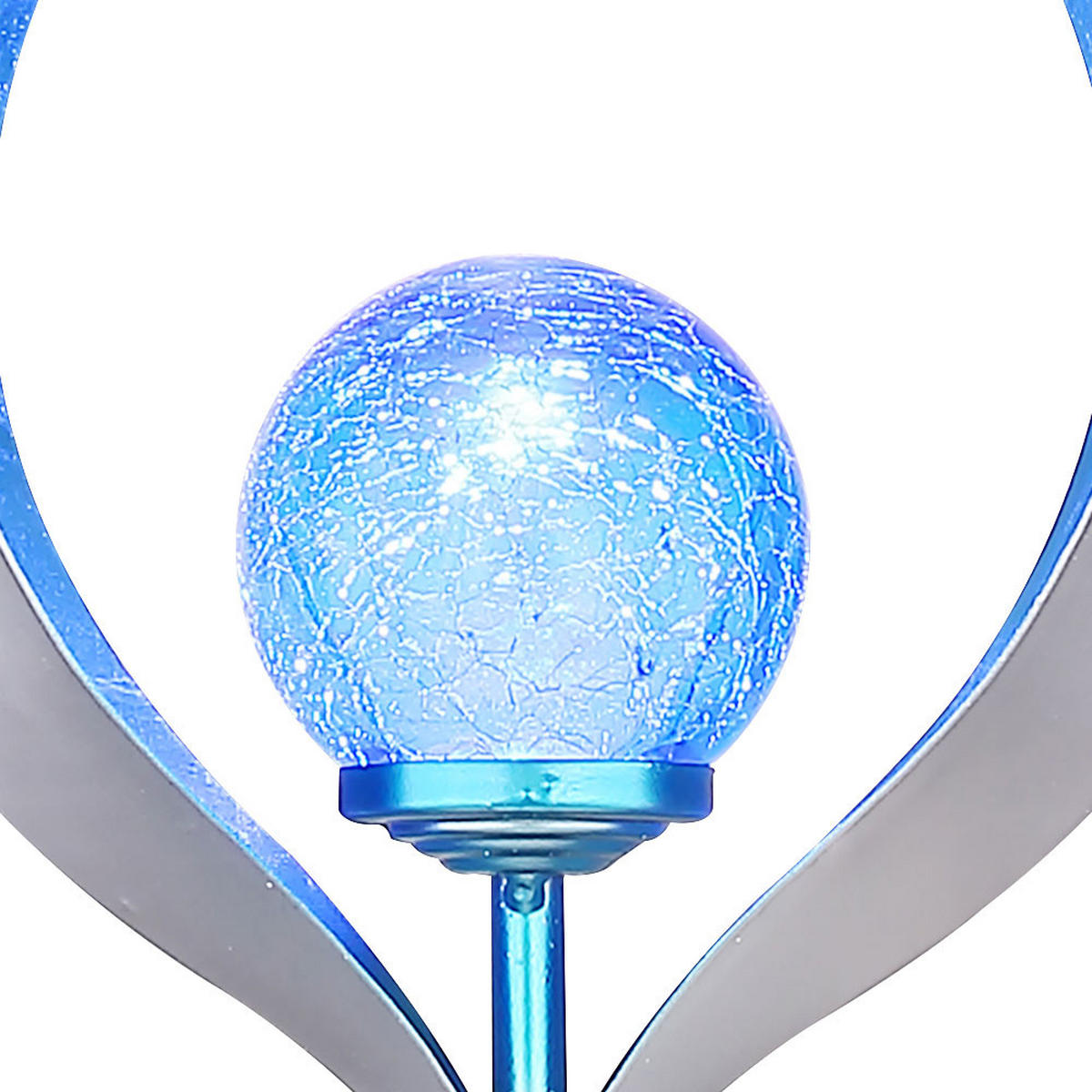 LED AUSSENLEUCHTE Silber Flammen-Optik - Silberfarben, Glas (17.5/6/90cm) - Globo Lighting