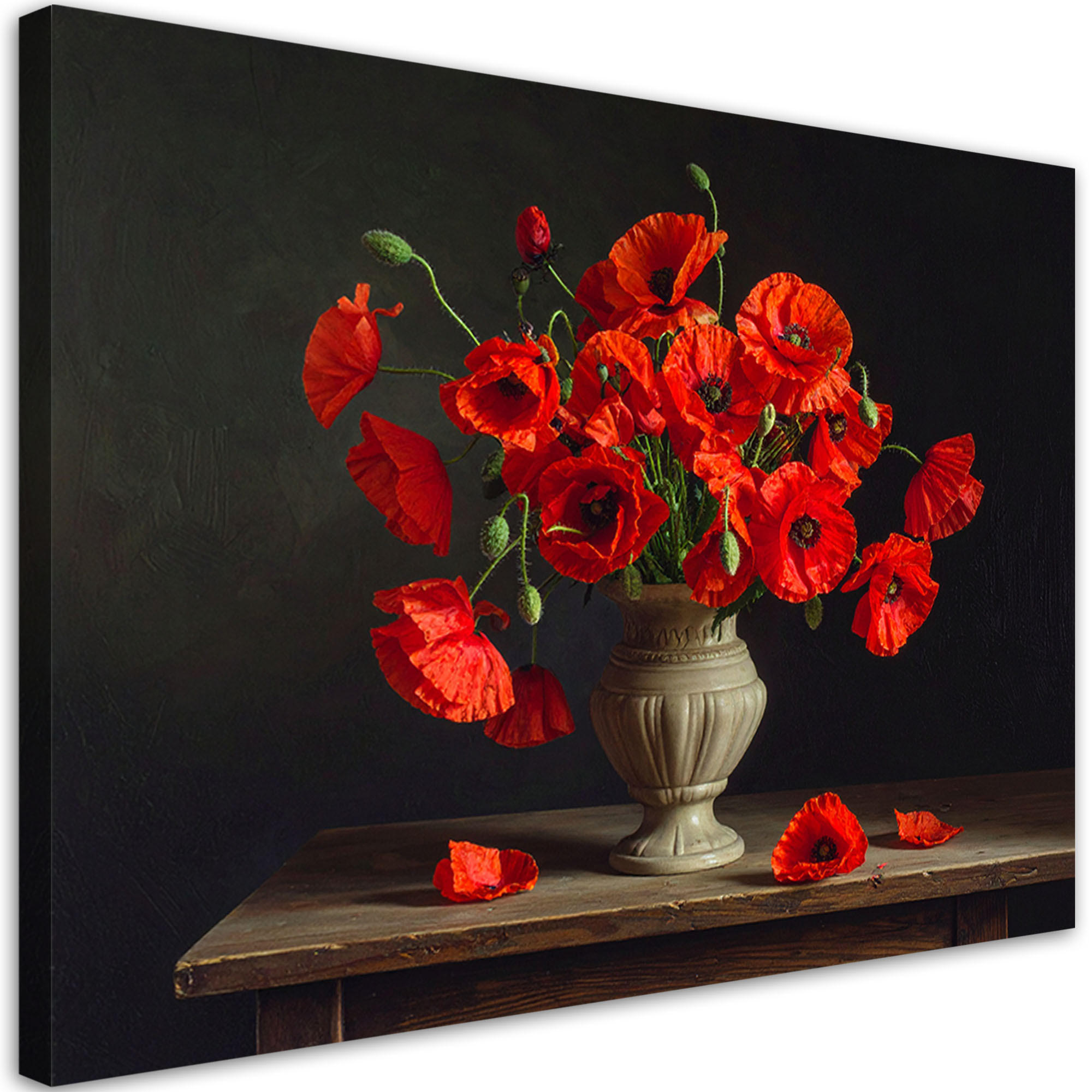 LEINWANDBILD Blumen 120x80cm - Rot, Textil (120/80cm) - Feeby