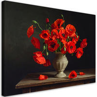 LEINWANDBILD Blumen 120x80cm - Rot, Textil (120/80cm) - Feeby