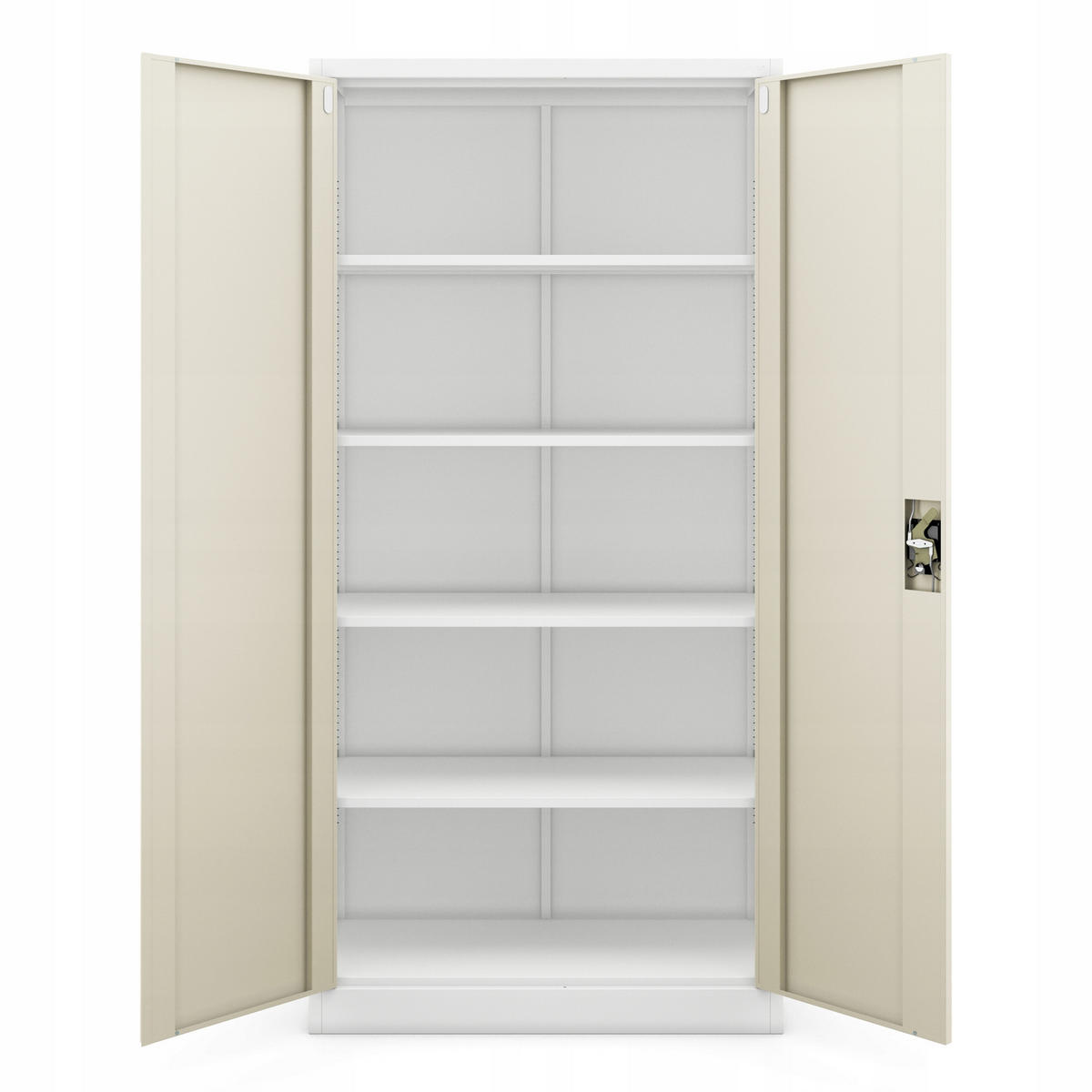 AKTENSCHRANK JAN 185x90x45 cm - Weiß/Braun, Metall (90/185/40cm) - Jan Nowak