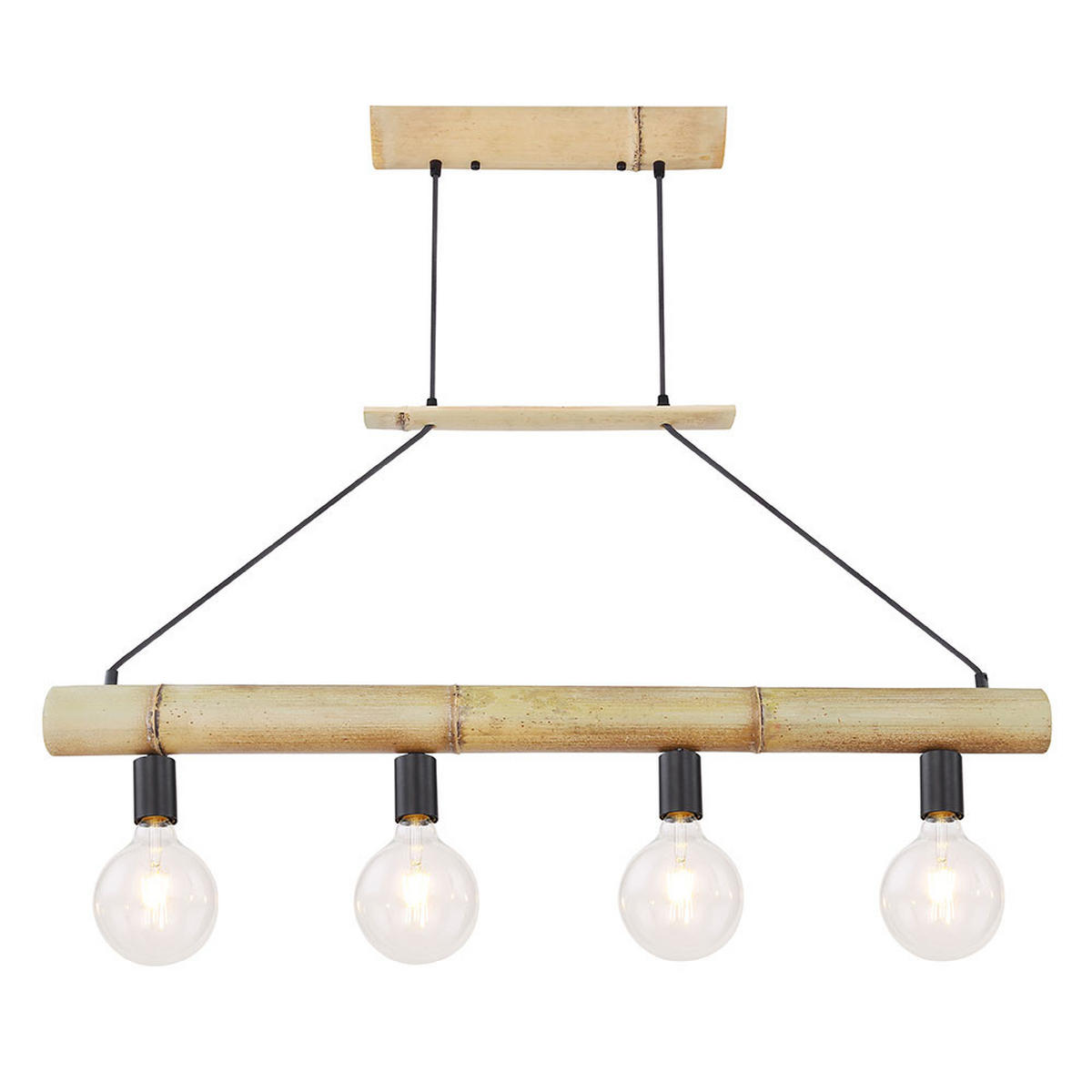 HÄNGELEUCHTE Metall Bambusoptik Braun - Braun, Holz (100/7/120cm) - Globo Lighting