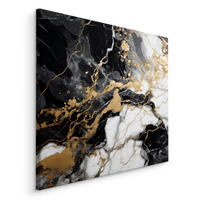 LEINWANDBILD Marmor Muster Abstraktion Glamour 70x70 - Beige/Schwarz, Textil (70/70cm) - Muralo