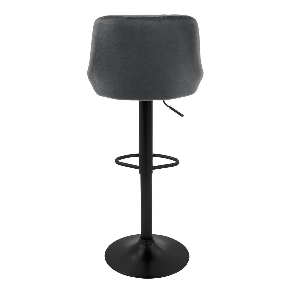 BARHOCKER Samt grau 2er Set - Grau, Metall (37/106/47cm) - ML-DESIGN