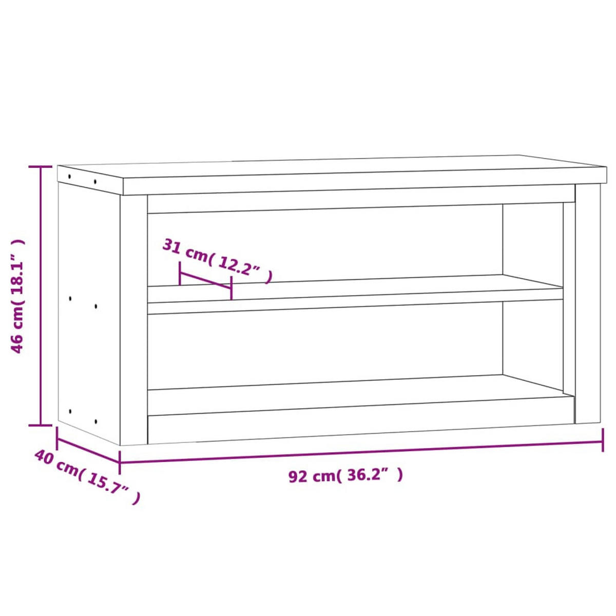 KÜCHEN-WANDSCHRANK Mit Ablage Edelstahl - Silberfarben, Metall (40/46/92cm) - vidaXL