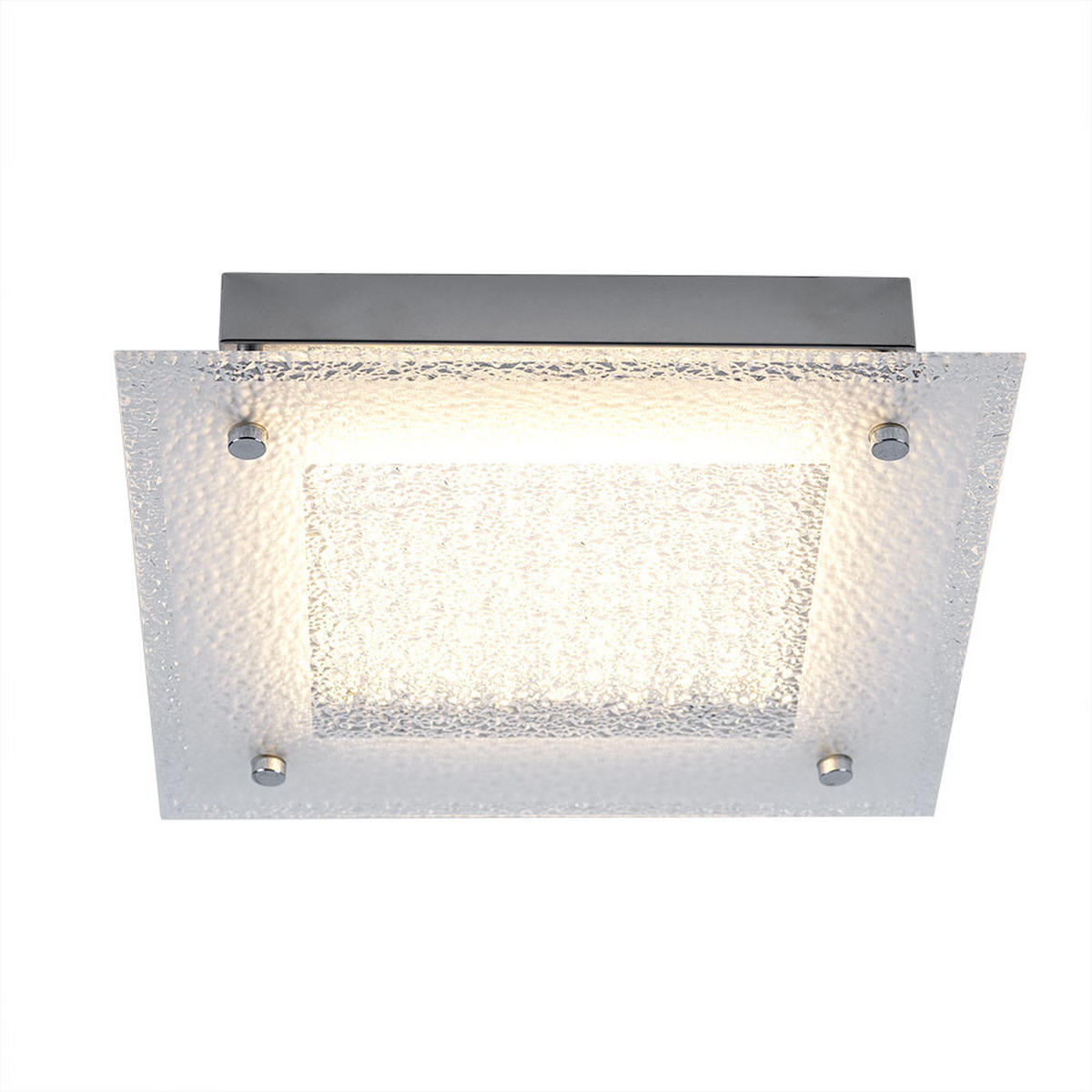 LED DECKENLEUCHTE Metall Klar - Klar, Glas (25/25/5.5cm) - Globo Lighting