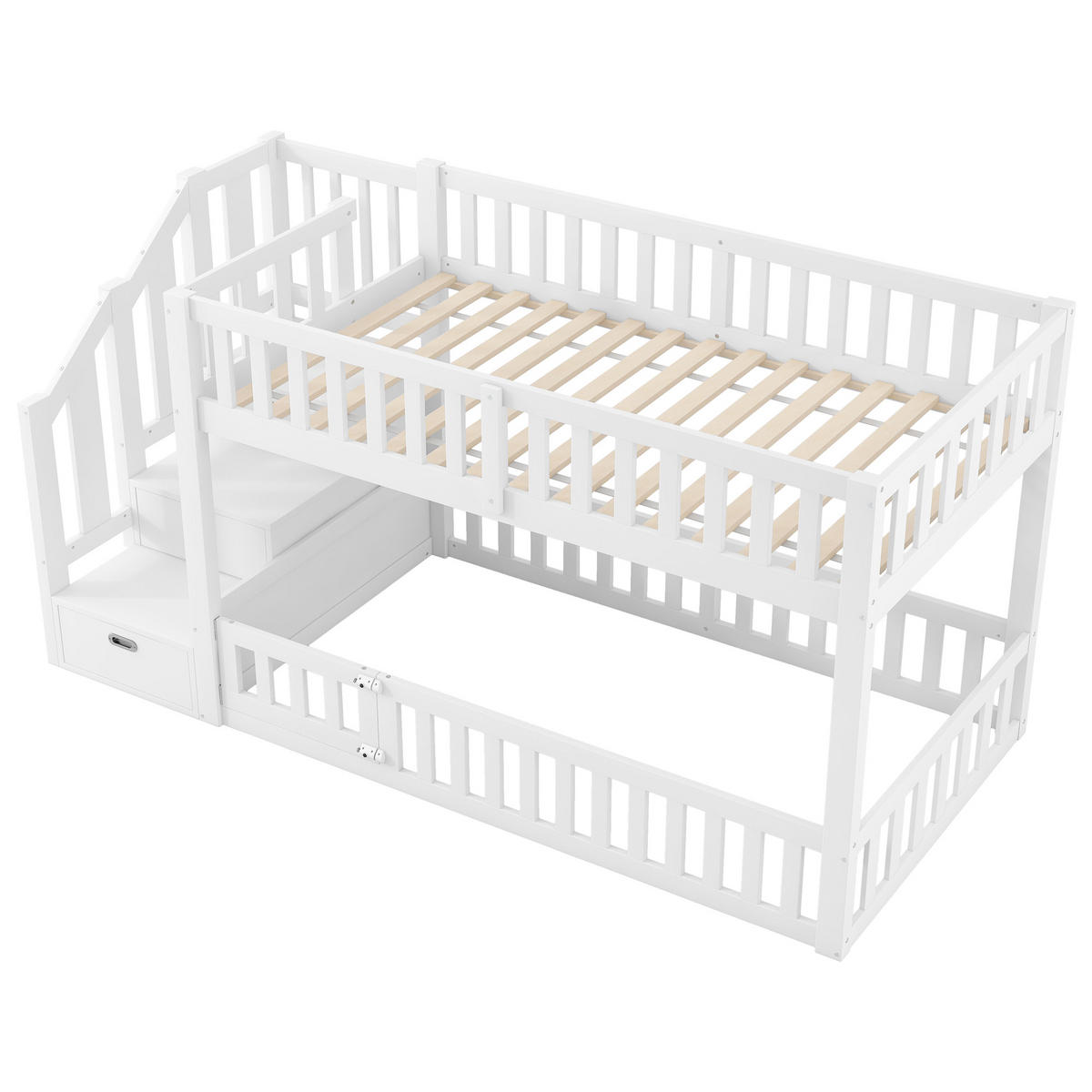 ETAGENBETT Modell Weiß 90 x 200 cm - Weiß, Holz (90/200cm) - ComfortXL