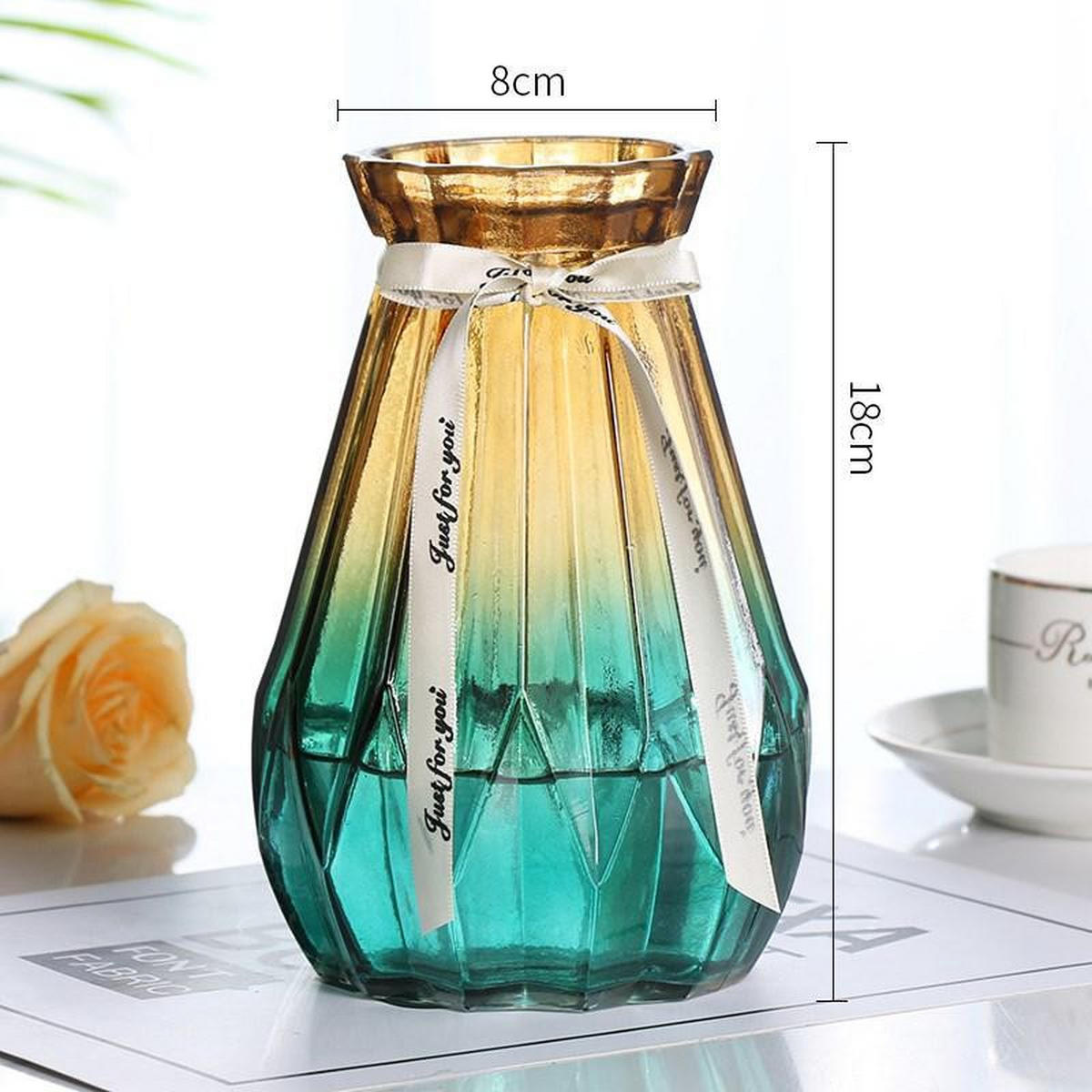 VASE Glas - Dunkelorange, Glas (10cm) - LIBRATON