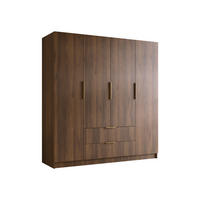 KLEIDERSCHRANK Sofia I - Goldfarben/Nussbaumfarben, Holzwerkstoff/Kunststoff (200/216/60cm) - MIRJAN24