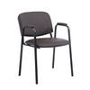 BESUCHERSTUHL Keen PRO, Kunstleder mit Armlehne - Gestell Schwarz / Bezug Braun - Schwarz/Braun, Textil/Metall (53/79/53cm) - TPFLiving