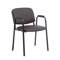 BESUCHERSTUHL Keen PRO, Kunstleder mit Armlehne - Gestell Schwarz / Bezug Braun - Schwarz/Braun, Textil/Metall (53/79/53cm) - TPFLiving