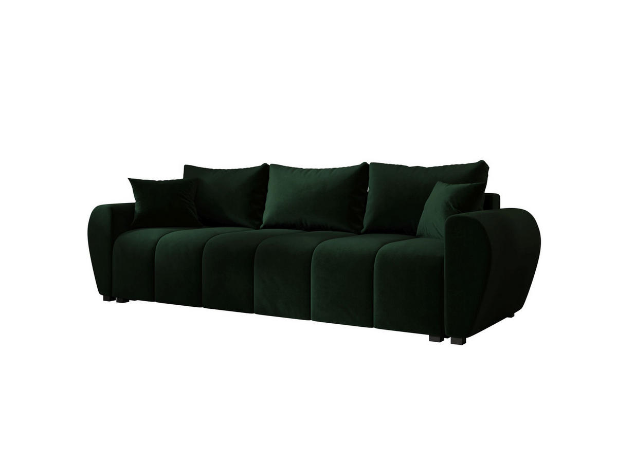 SOFA MOLISA mit Schlaffunktion ITAKA 10 mit Stauraum - Grün, Textil (86/82/246cm) - Bedante