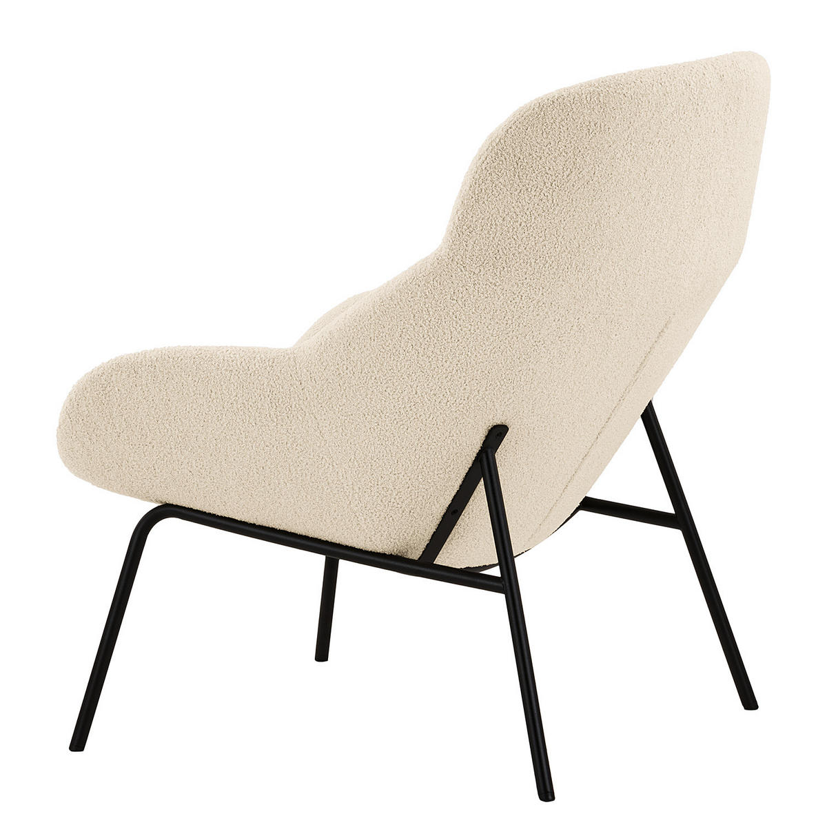 SESSEL - Creme/Schwarz, Textil/Metall (73/102/92cm) - home24