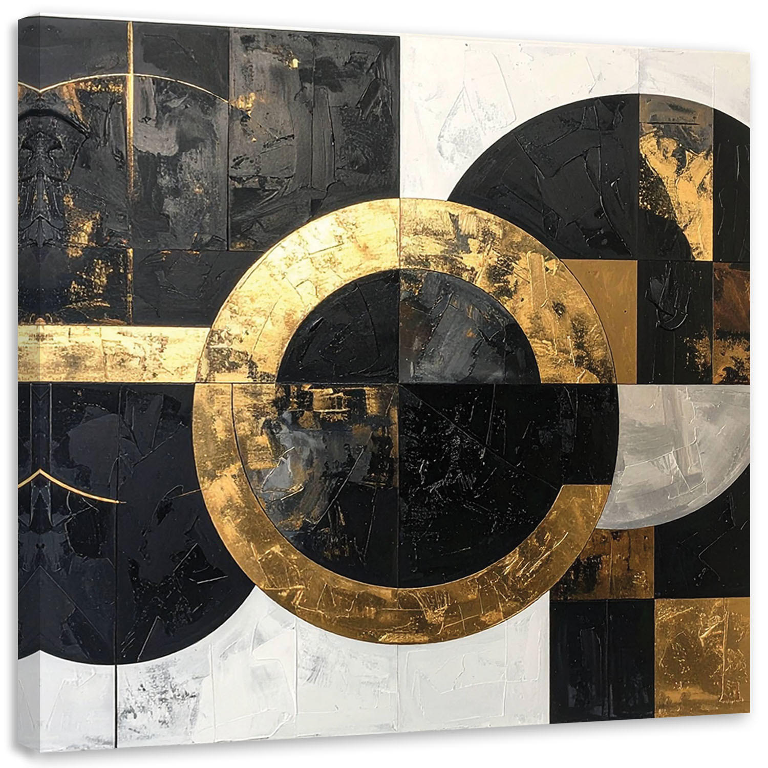 LEINWANDBILD 3D und geometrisch 50x50cm - Goldfarben, Textil (50/50cm) - Feeby