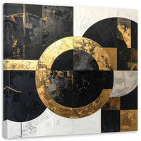 LEINWANDBILD 3D und geometrisch 50x50cm - Goldfarben, Textil (50/50cm) - Feeby