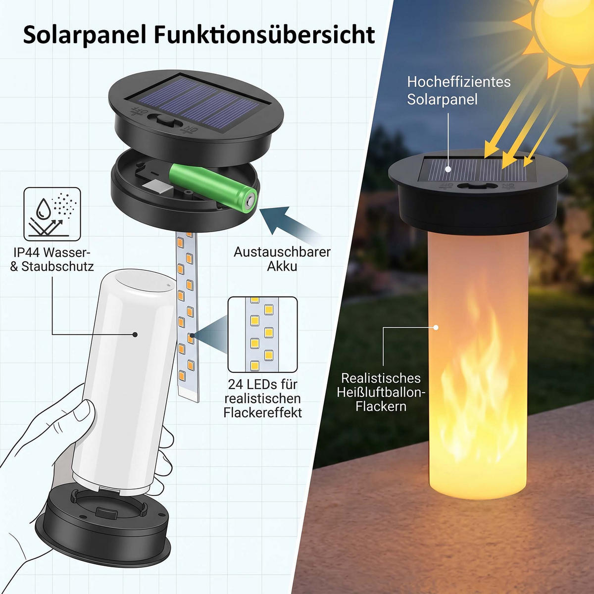 LED-SOLAR Mosaik Hängeleuchte mit Dämmerungssensor Glas Ø14x43cm - Bronzefarben, Glas (14/14/43cm) - Northpoint