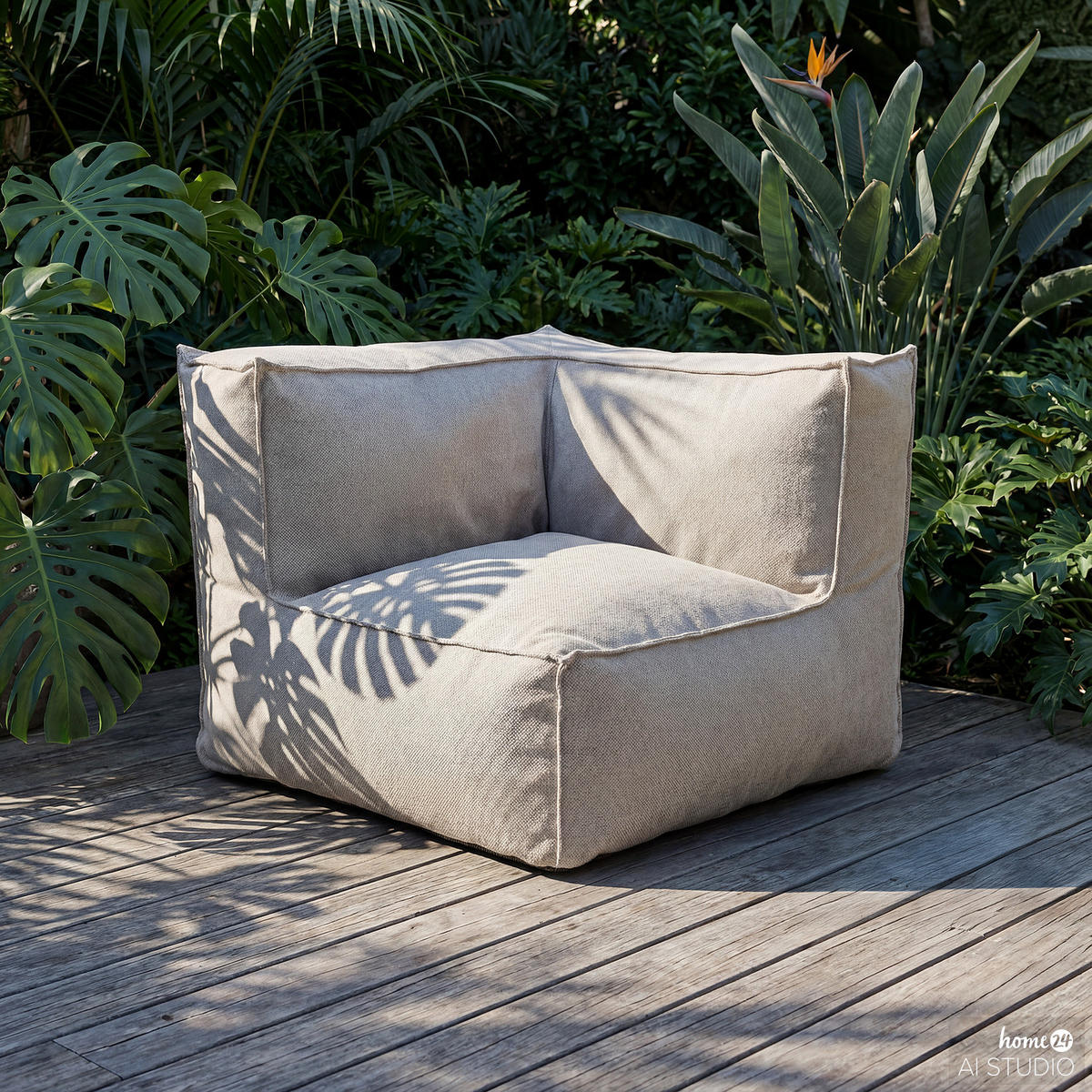 MODULARES ECKELEMENT - Olefin - Beige - Beige, Textil (95/80/95cm) - home24