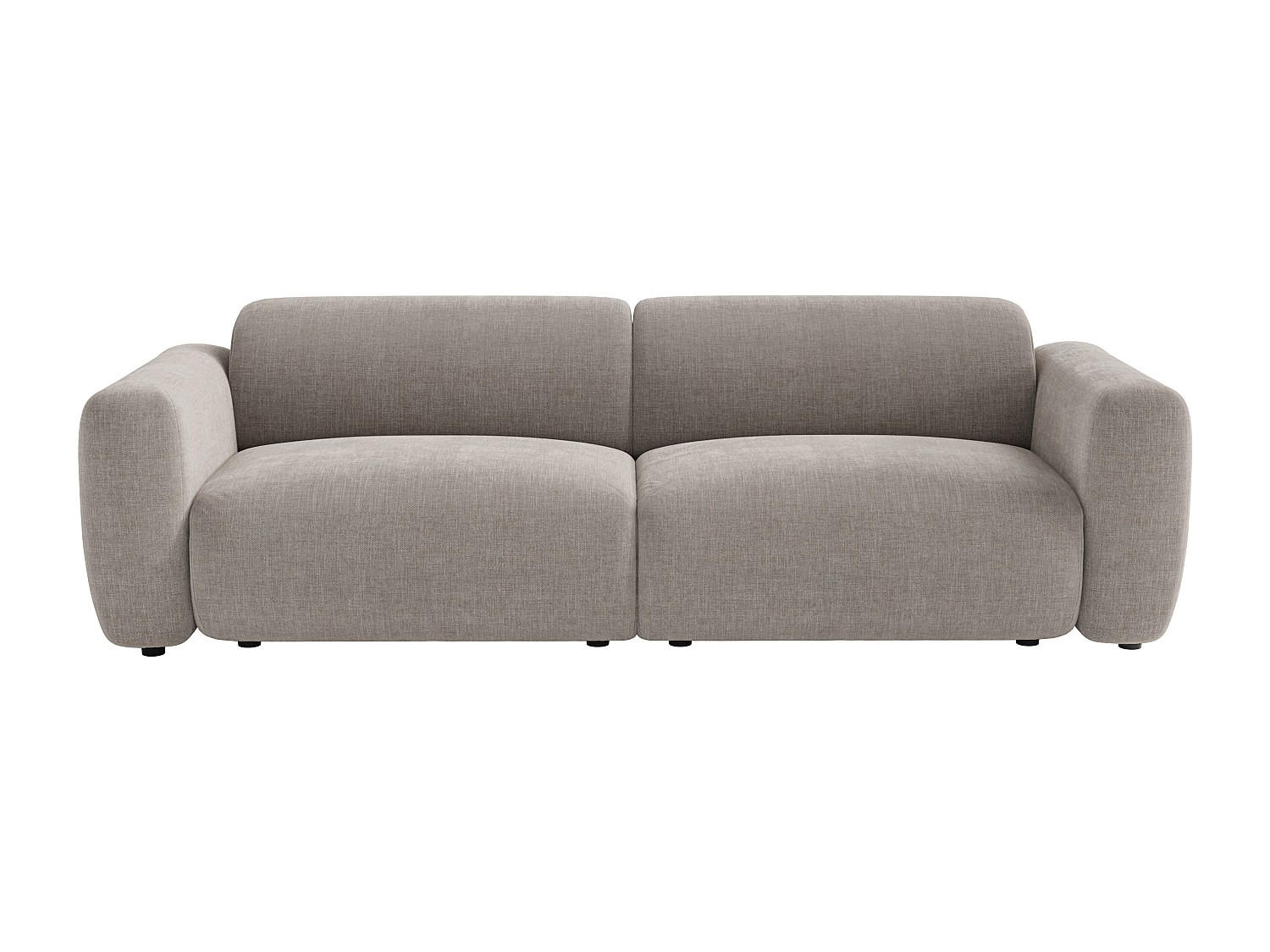SOFA - 4 Personen - stoff - grau Pogni - Grau, Textil (245/73/97cm) - Vente-Unique