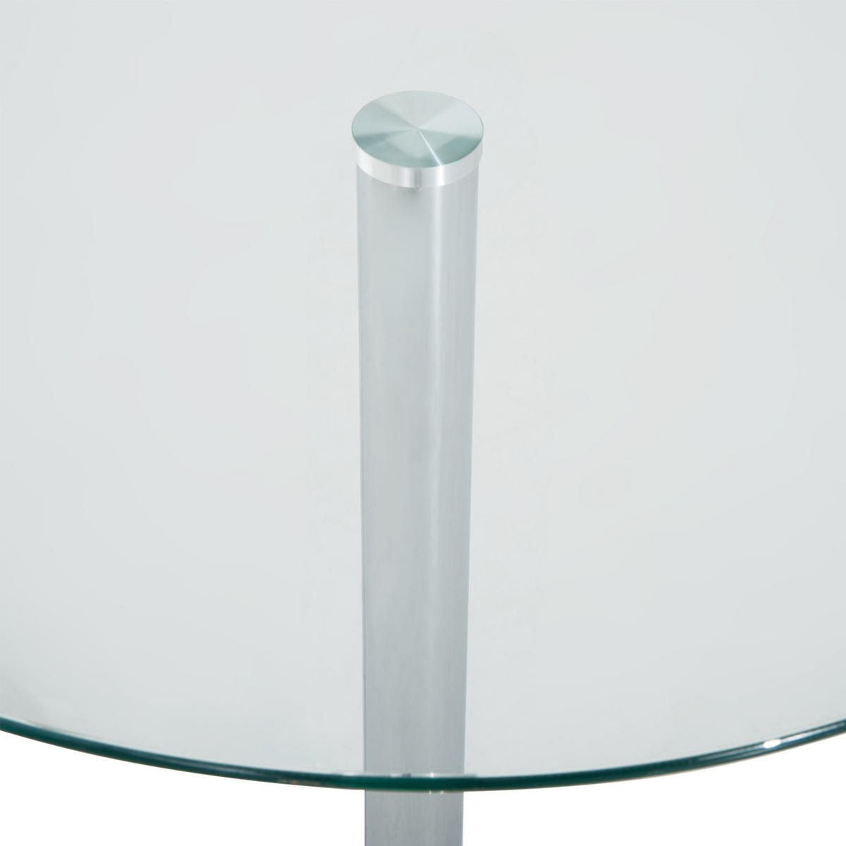 ESSTISCH, Runder Küchentisch mit Tischplatte aus Glas, Ø70 x 74,5 cm - Silberfarben, Metall (70/70/74.5cm) - HOMCOM