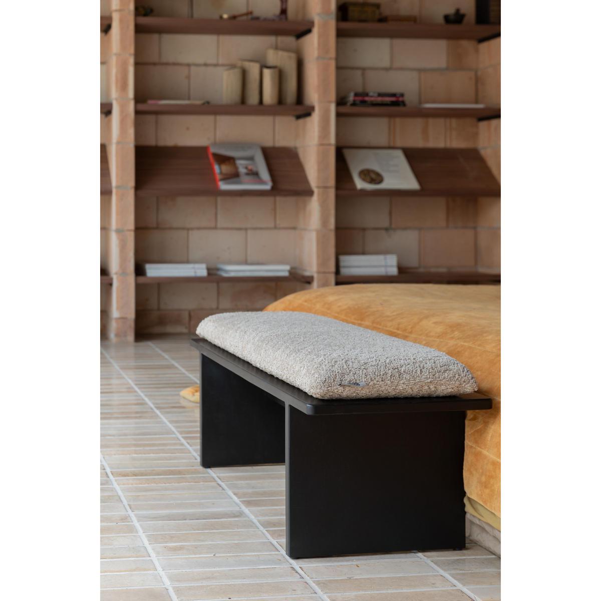 SITZBANK Shiho 85x35x38 cm Beige/ Braun - Beige/Braun, Holz (85/38/35cm) - Dutchbone