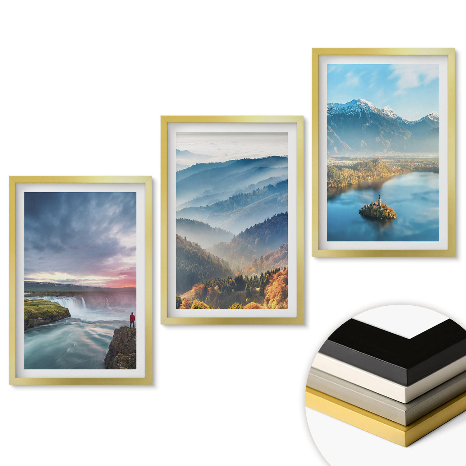 ArtPrintCave Wandbilder Gold 40x60 cm