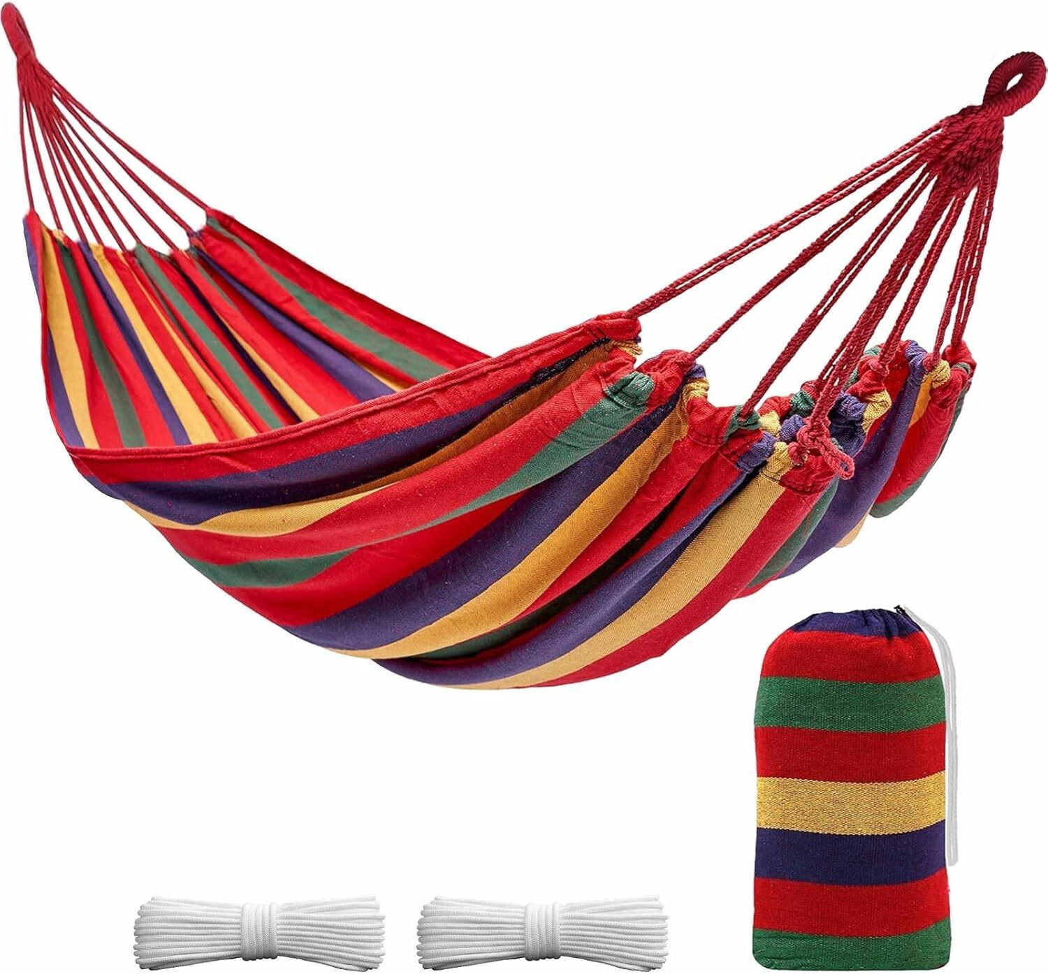 HÄNGEMATTE Outdoor, Camping, 200 kg, Mit Gurt & Tasche, Coloré - Grün, Textil (190/1/80cm) - Authentics