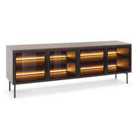 TV-SCHRANK Eiche Dunin LUMIN 4D LED - Schwarz, Holzwerkstoff (181.3/61.6/39.3cm) - Sepro Meble
